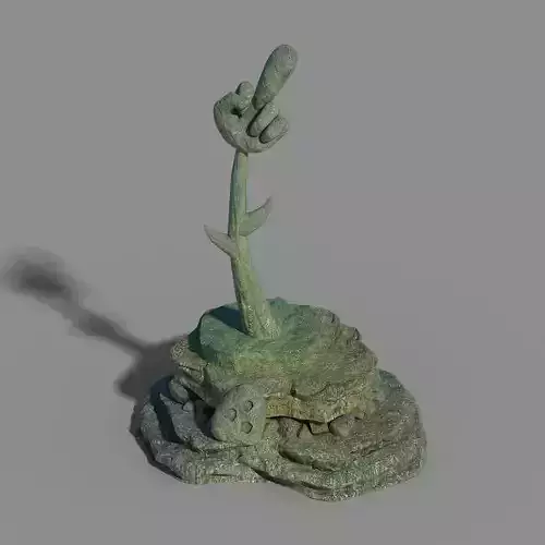 Stone Town Magic Cave - Stone Hand - Middle Finger 01