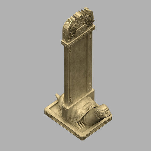 Stone Decoration - Turtle Stone Monument 06 3D model