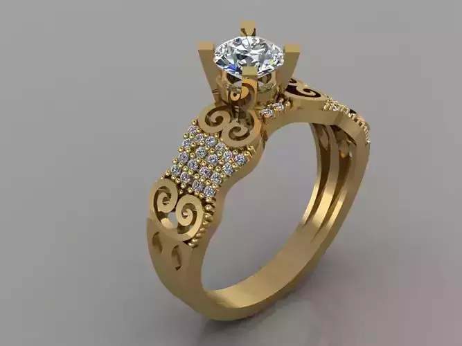 GC GOLD TW0185- Diamond gold wedding ring