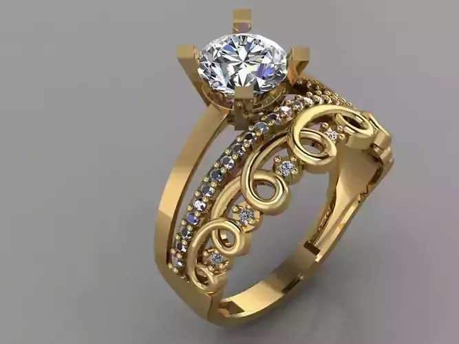 GC GOLD TW0188- Diamond gold wedding ring