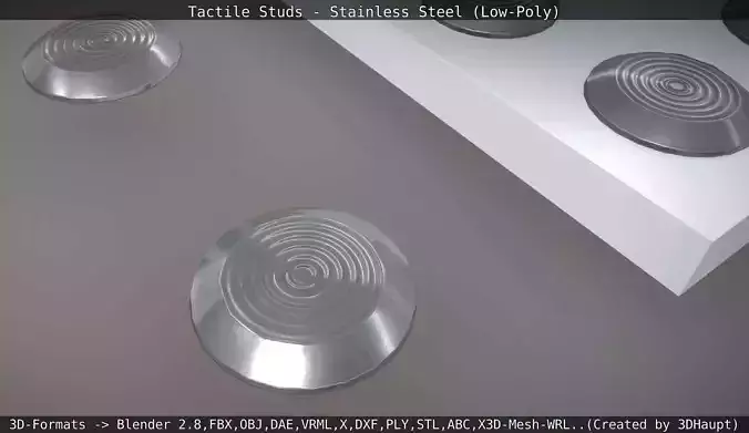Tactile Studs - Stainless Steel - Low-Poly Version