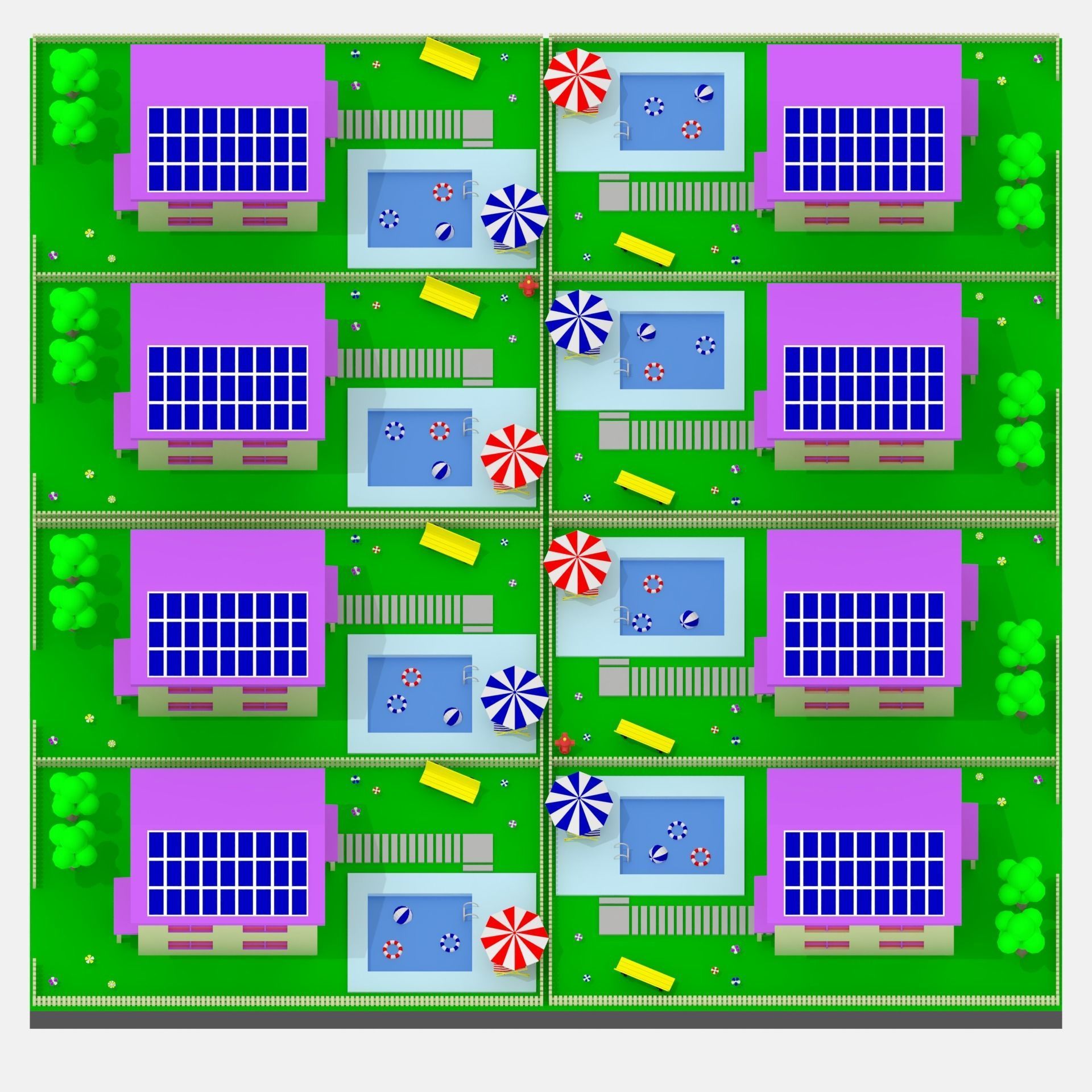 Low Poly Cartoon House Low-poly 3D model_5