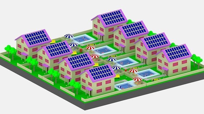 Low Poly Cartoon House Low-poly 3D model