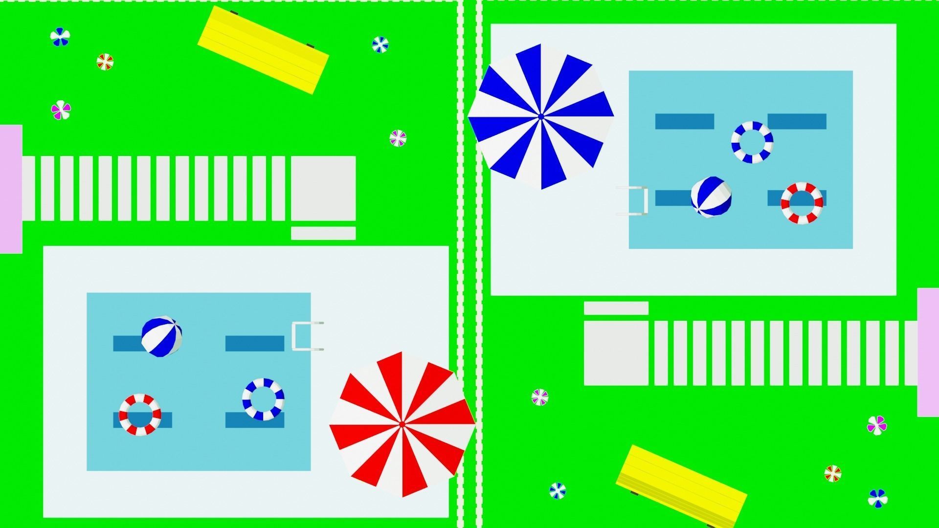 Low Poly Cartoon House Low-poly 3D model_15