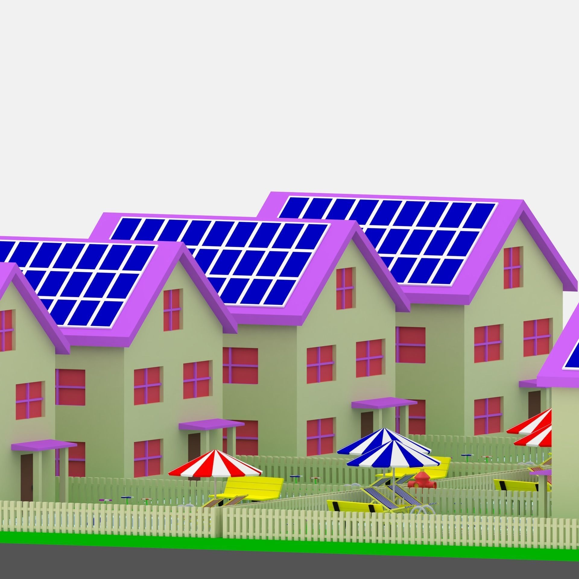 Low Poly Cartoon House Low-poly 3D model_12