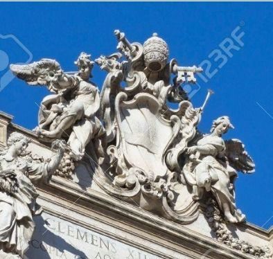 Pediment of Travi fountain 3D model_4