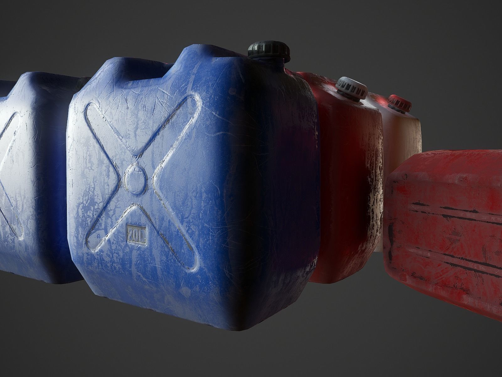 Plastic canister Low-poly 3D model_4