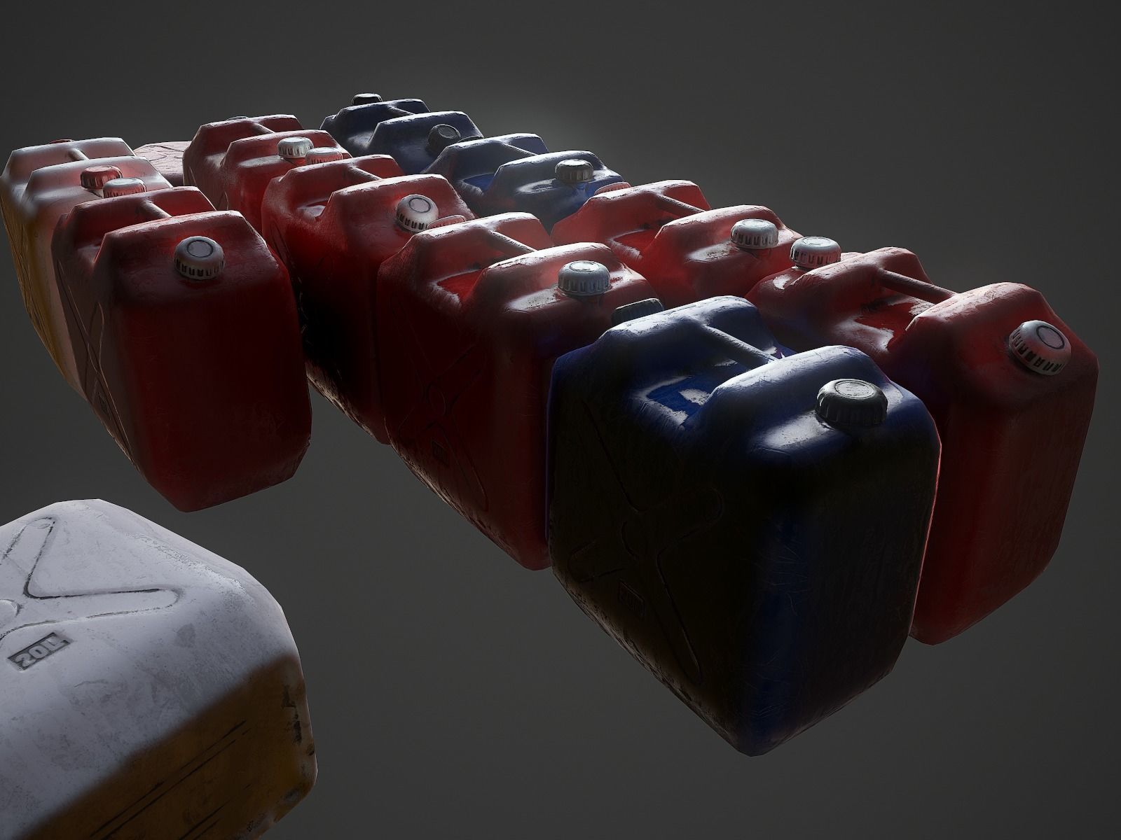 Plastic canister Low-poly 3D model_1