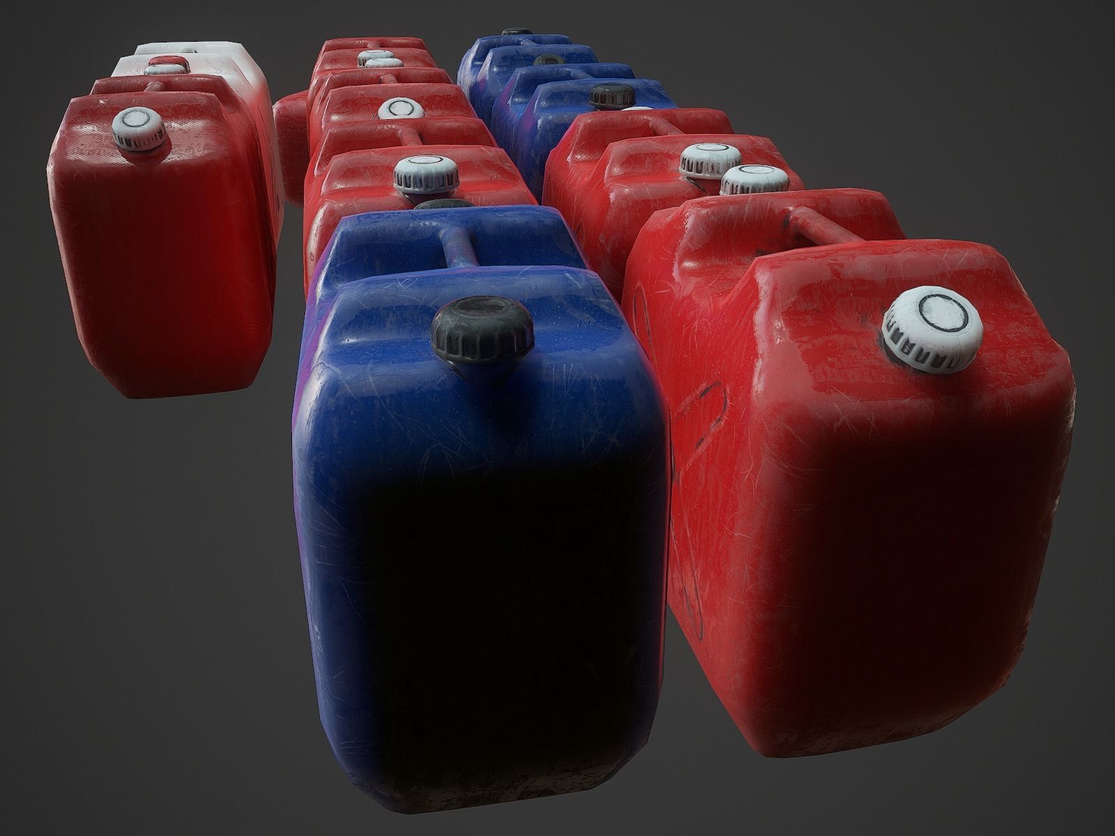 Plastic canister Low-poly 3D model_9