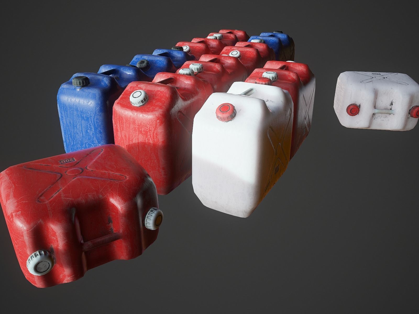 Plastic canister Low-poly 3D model_2