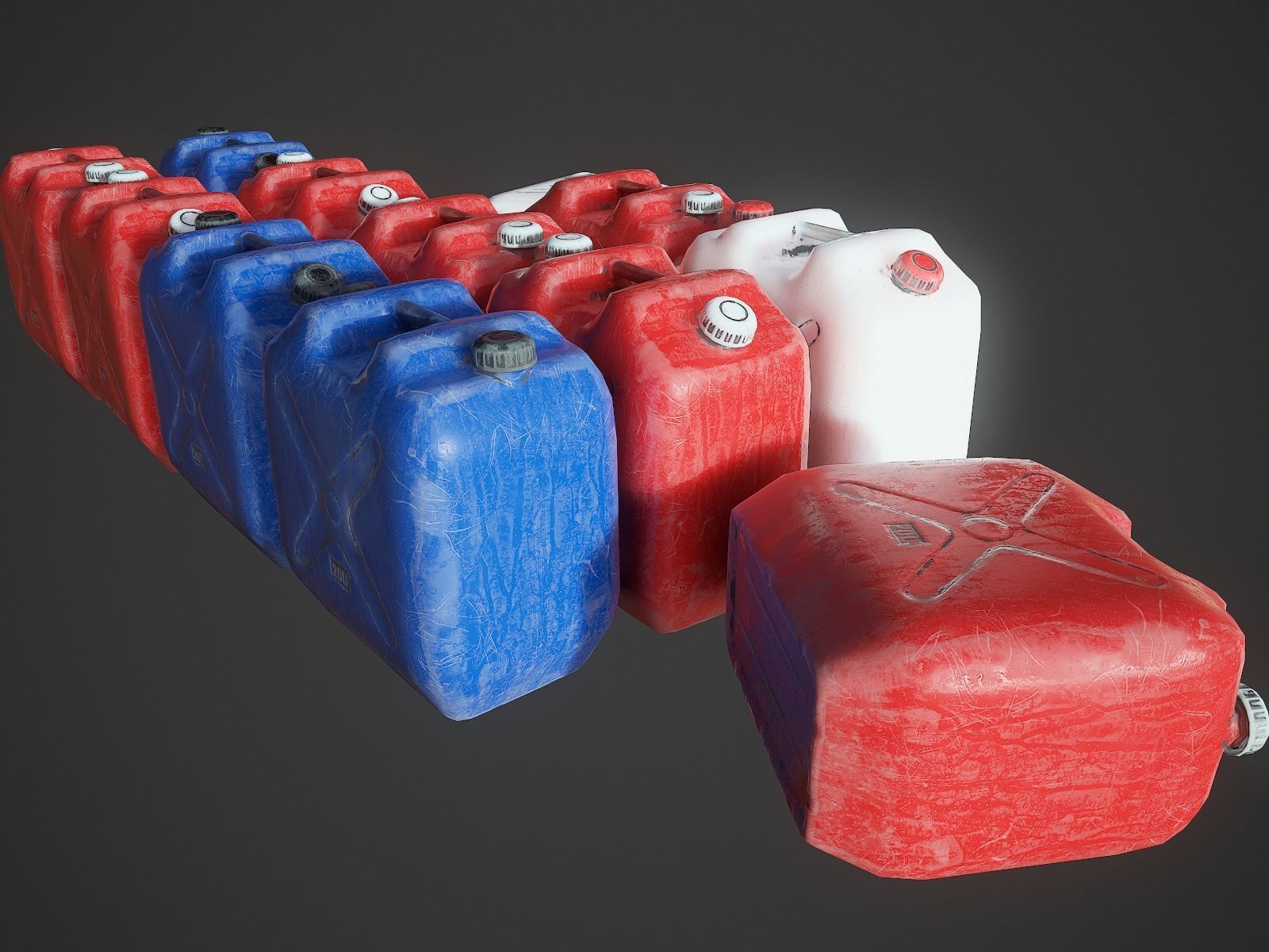 Plastic canister Low-poly 3D model_3