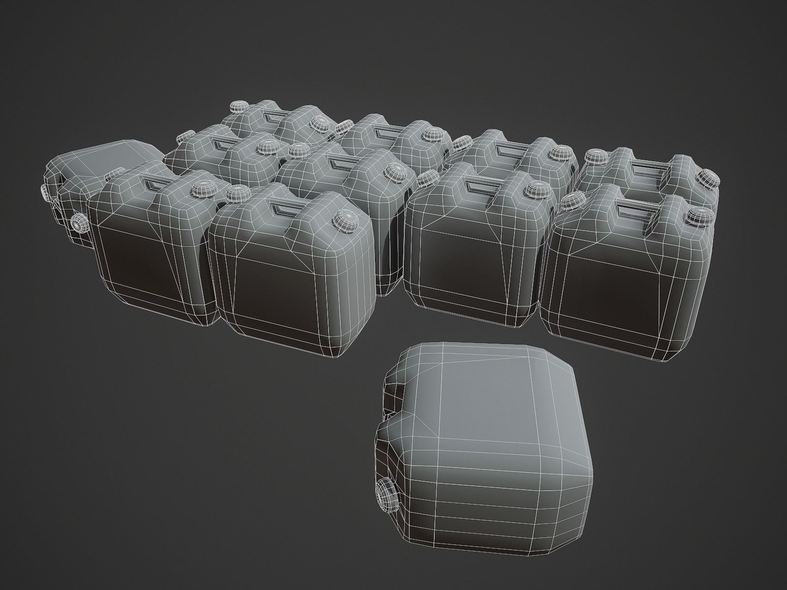Plastic canister Low-poly 3D model_11
