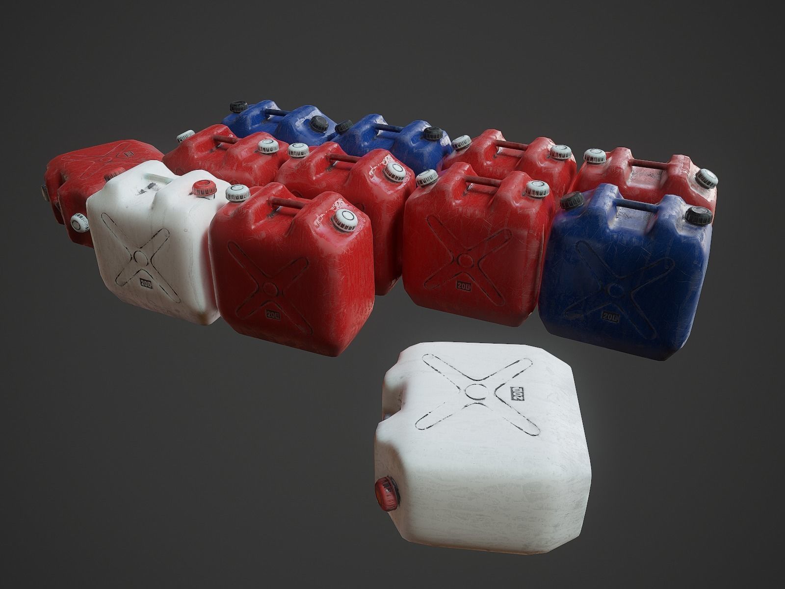 Plastic canister Low-poly 3D model_10