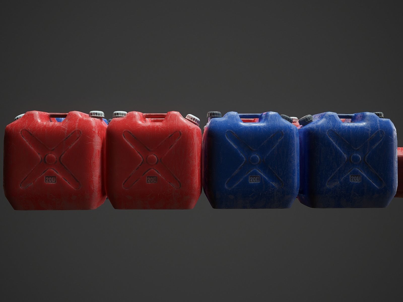 Plastic canister Low-poly 3D model_6