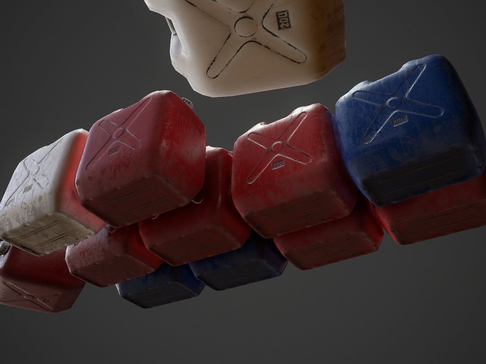 Plastic canister Low-poly 3D model_8