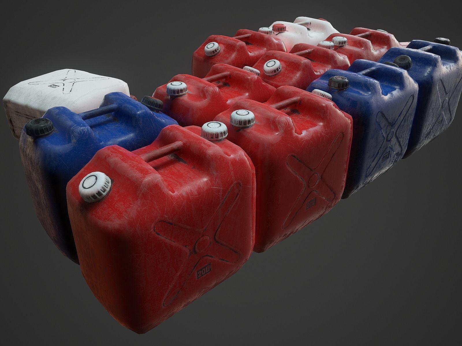 Plastic canister Low-poly 3D model_7