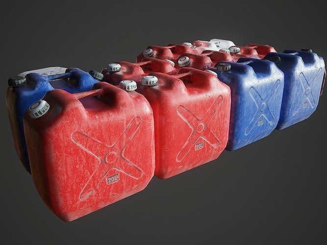 Plastic canister Low-poly 3D model