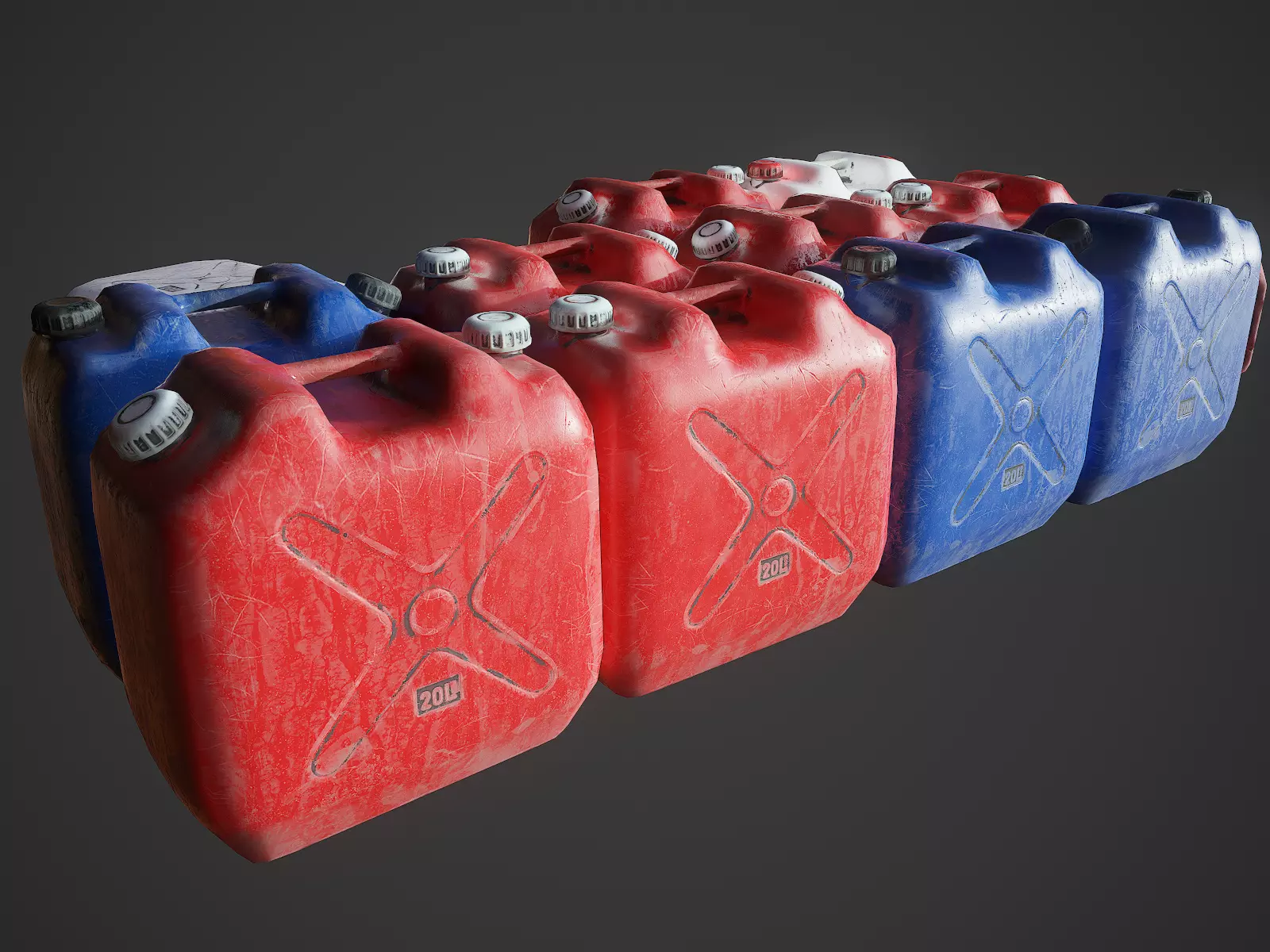 Plastic canister Low-poly 3D model_0