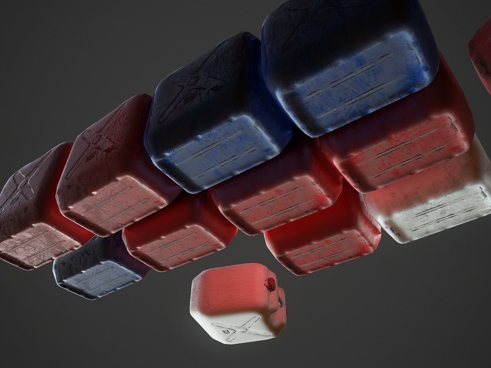 Plastic canister Low-poly 3D model_5