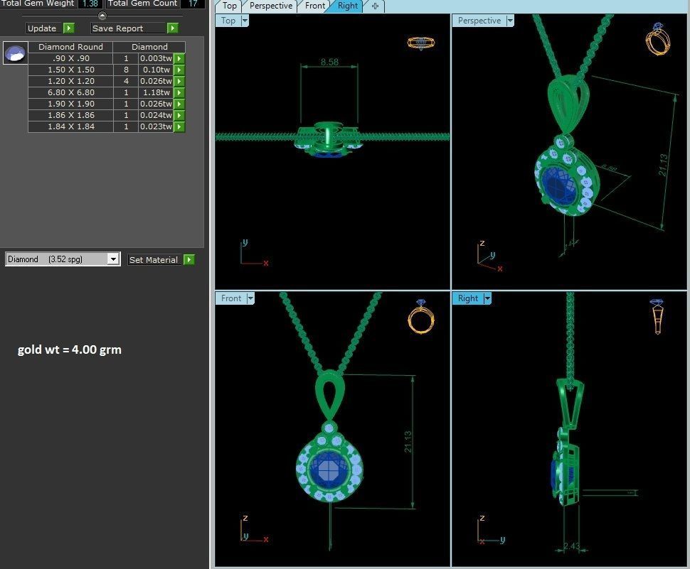 Women Pendant 3dm render detail 3D print model_6