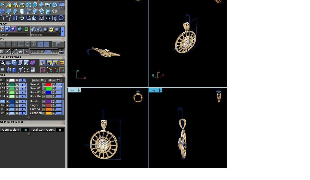 Women pendant 3dm render detail 3D print model_10