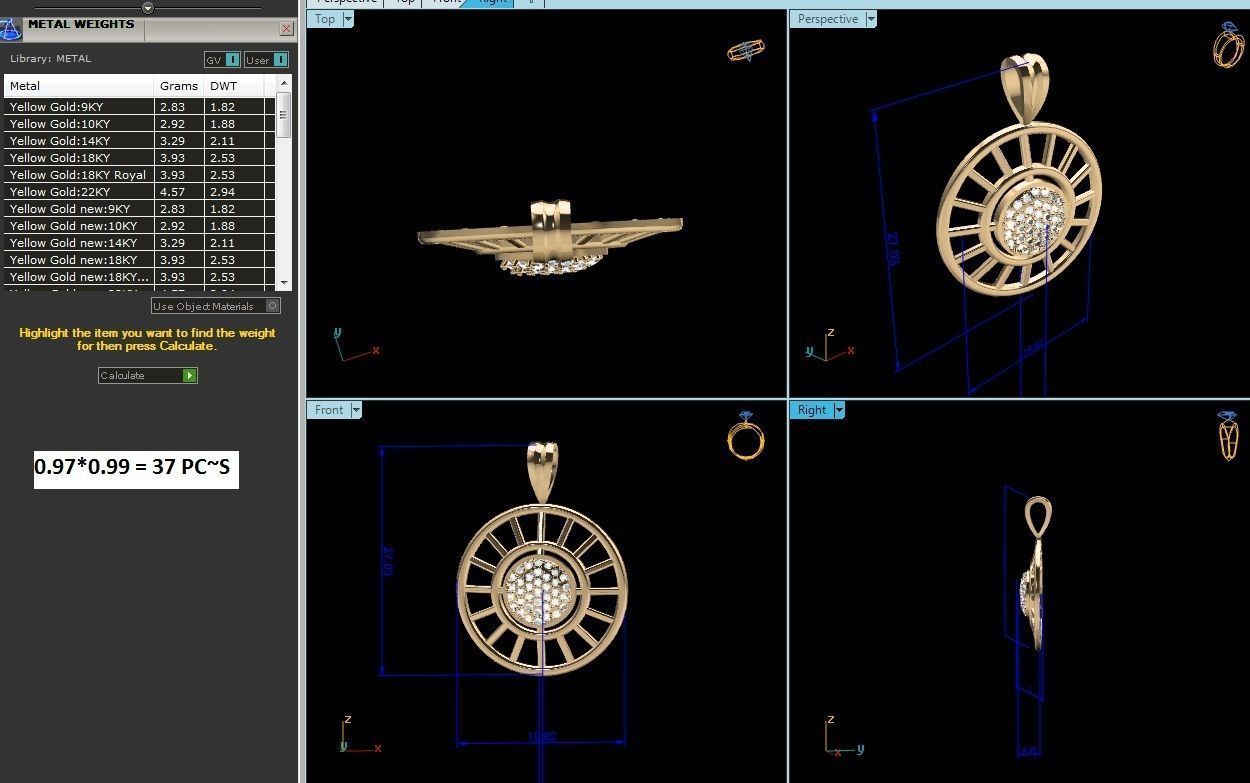 Women pendant 3dm render detail 3D print model_6