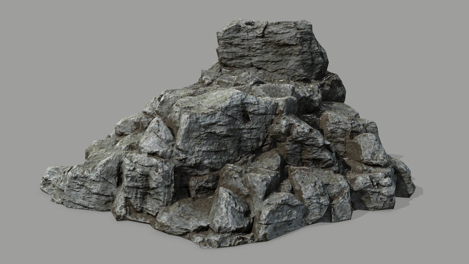 Rock set Low-poly 3D model_7