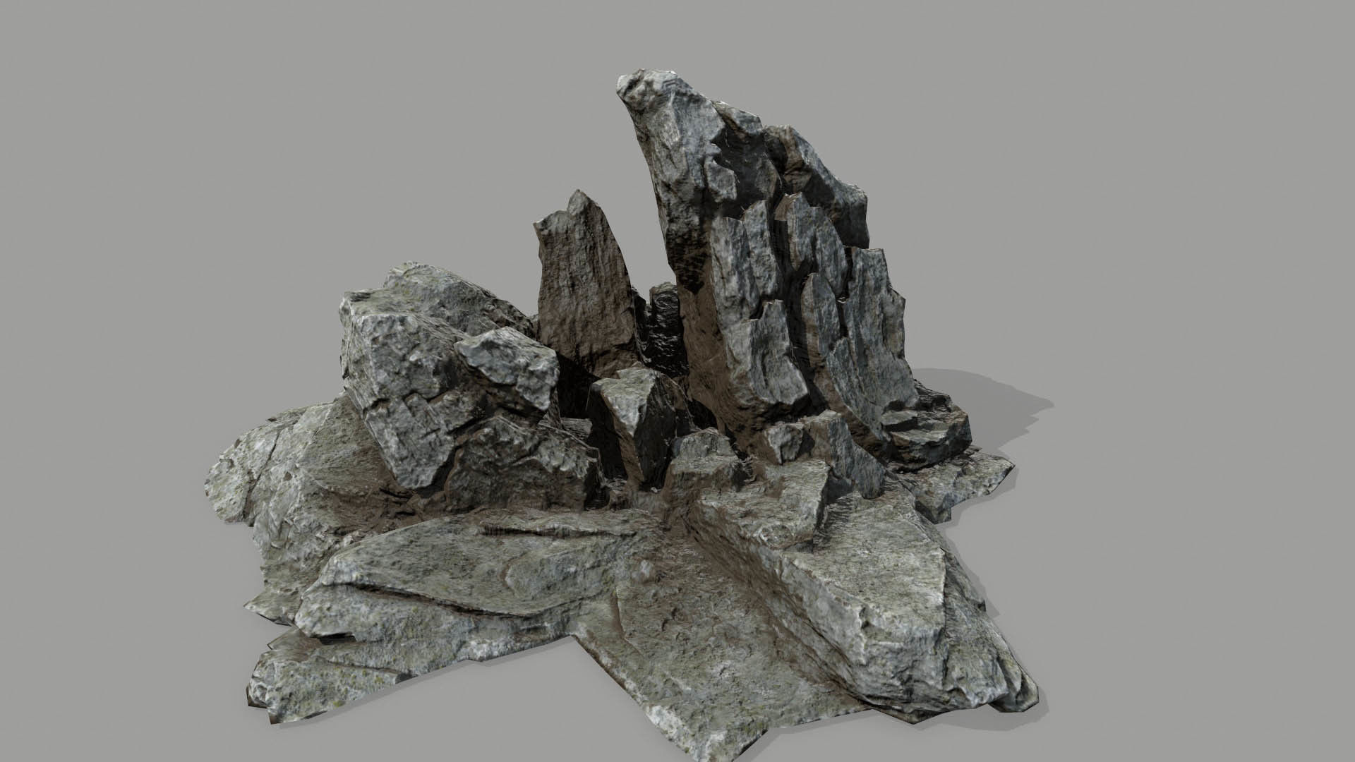 Rock set Low-poly 3D model_16