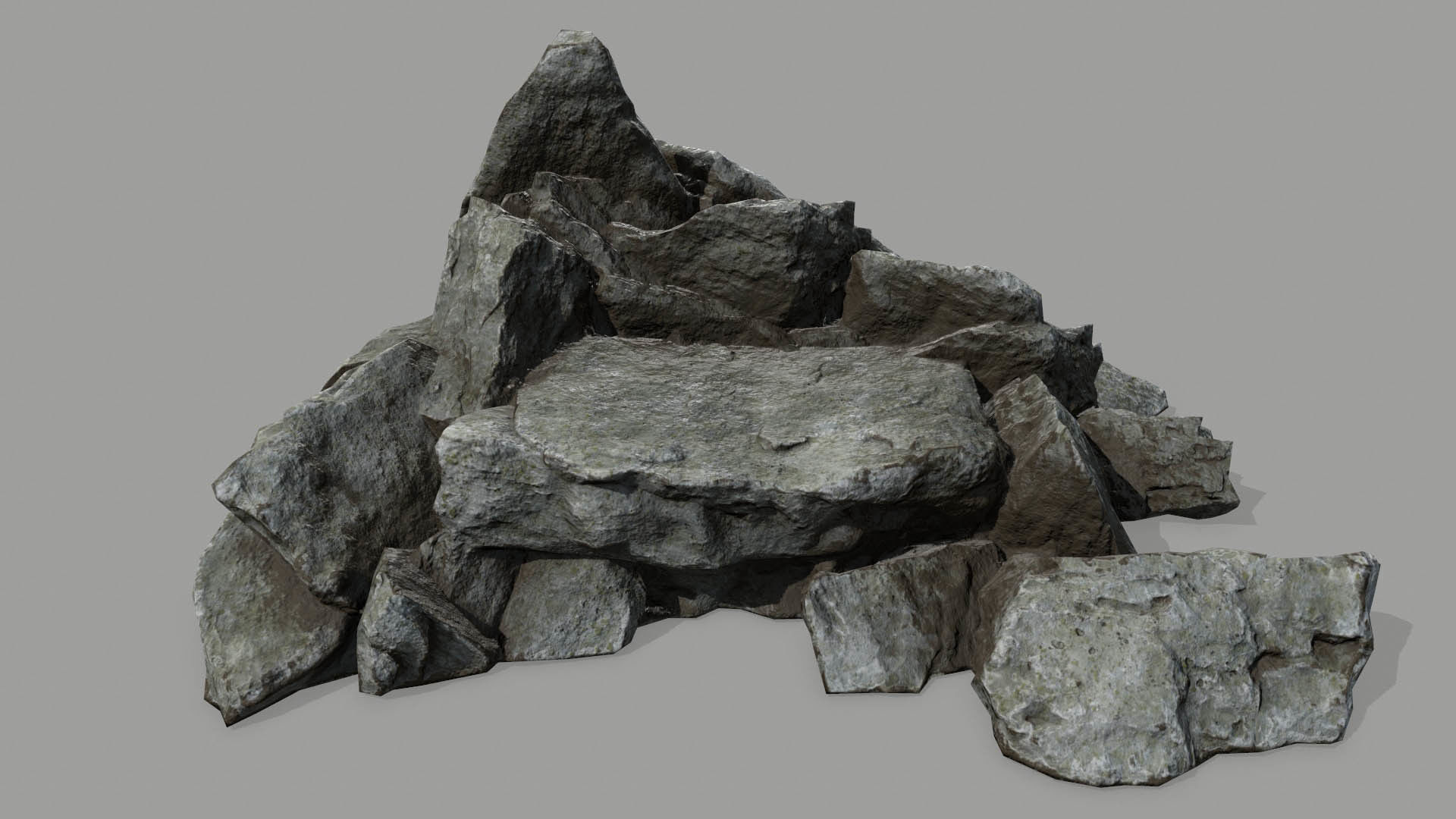 Rock set Low-poly 3D model_10