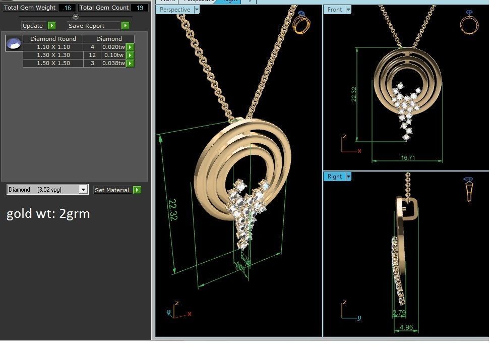 Women pendant 3dm render detail 3D print model_5