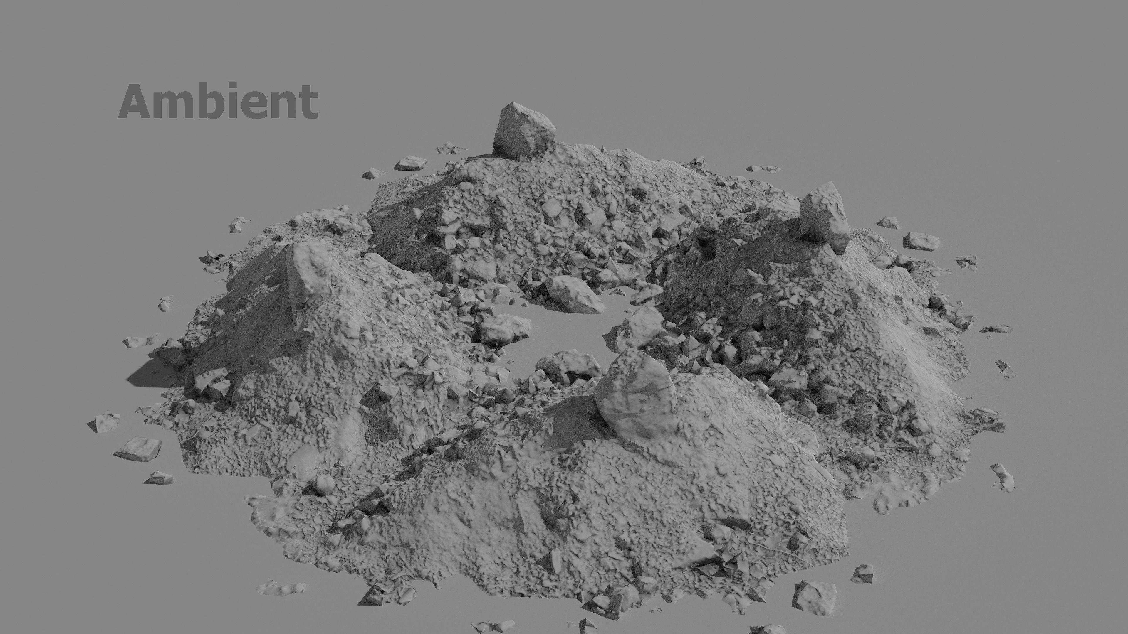 Scanned  pile of dirt game-ready Low-poly 3D model_4