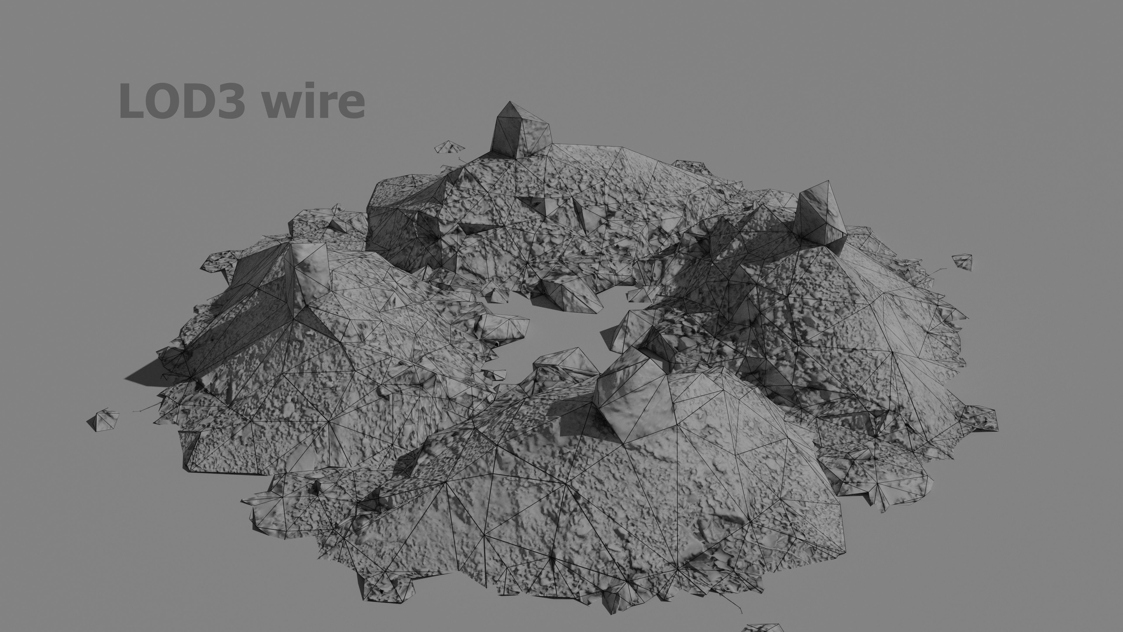 Scanned  pile of dirt game-ready Low-poly 3D model_12