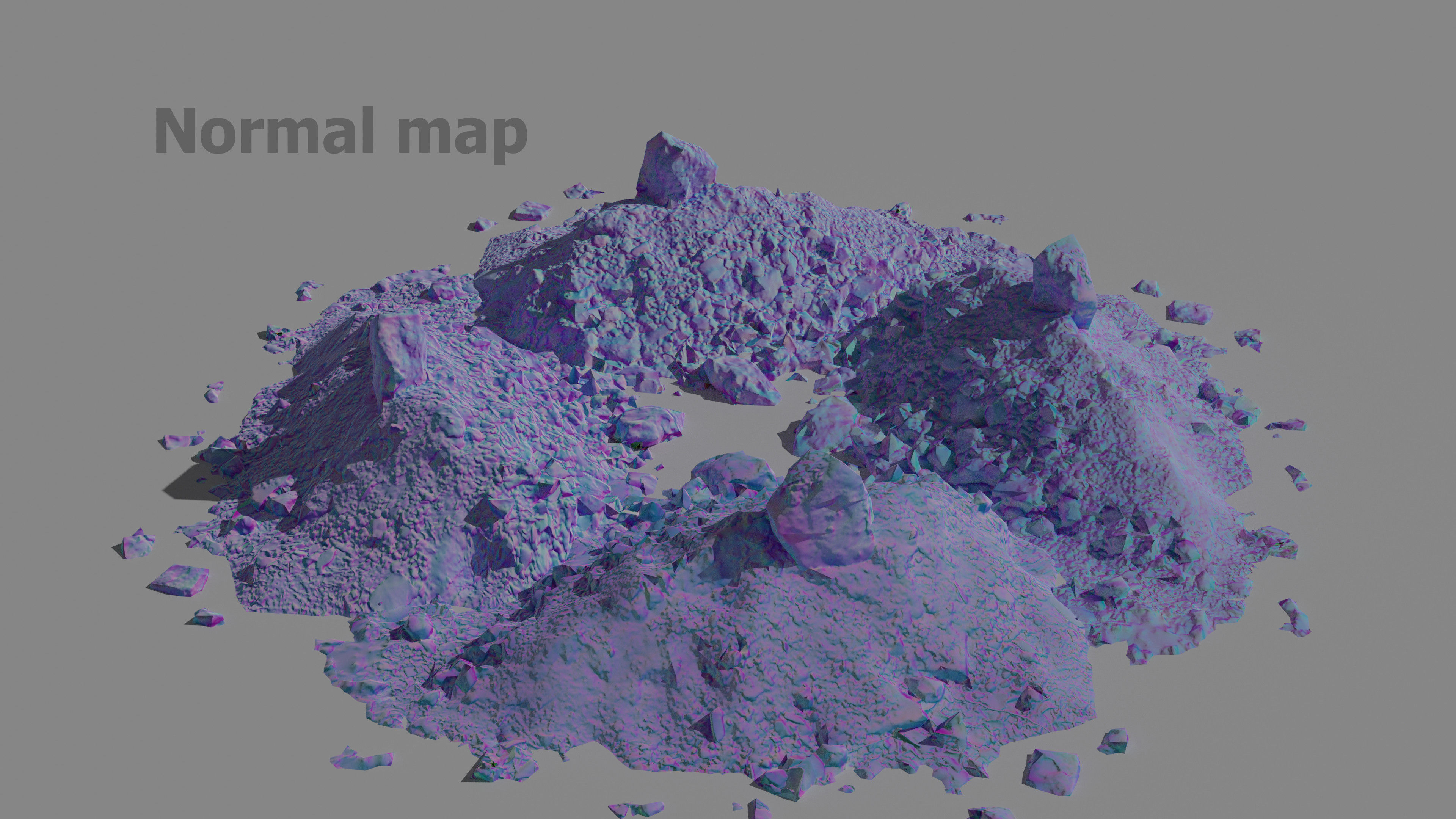 Scanned  pile of dirt game-ready Low-poly 3D model_3