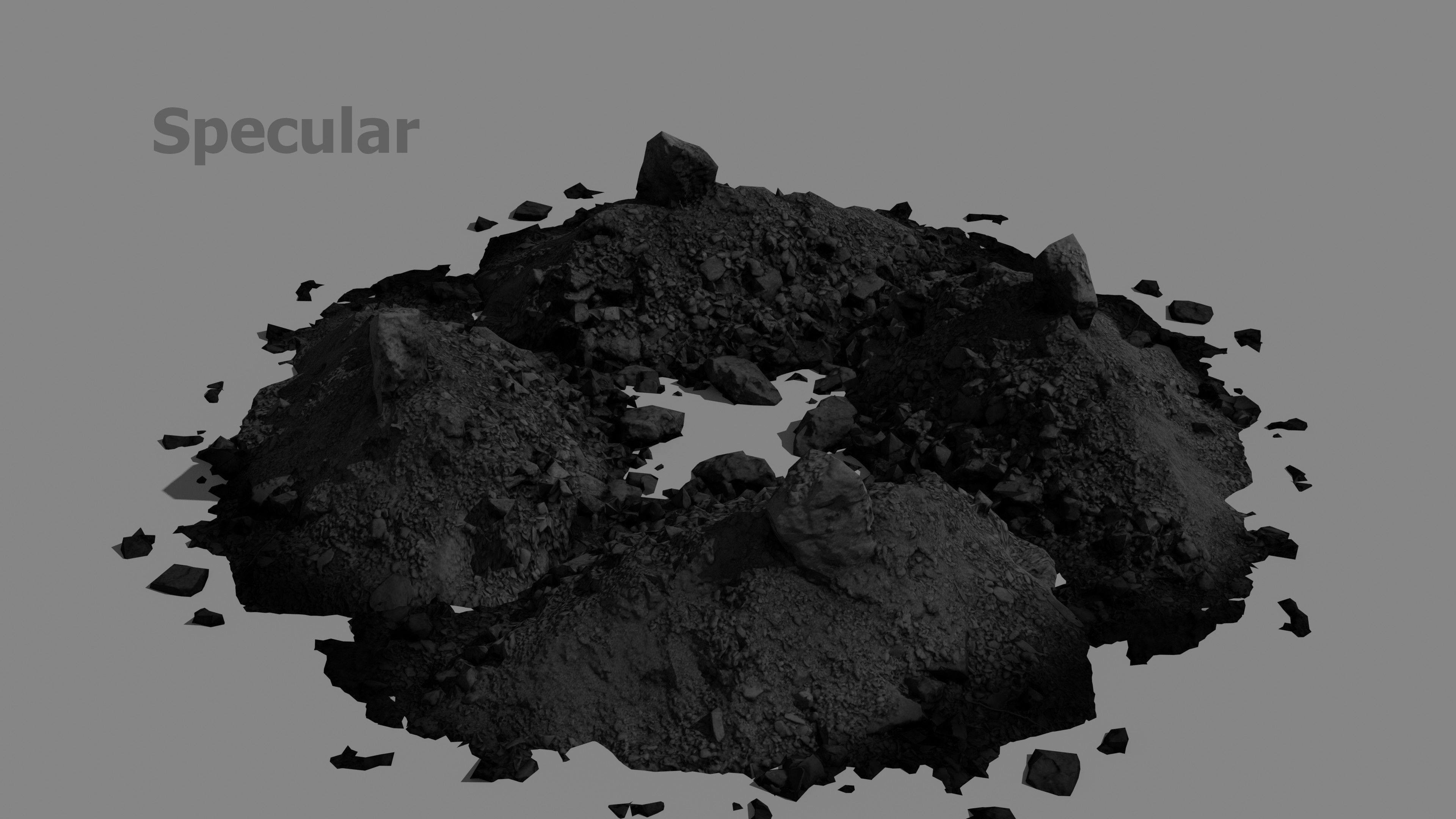 Scanned  pile of dirt game-ready Low-poly 3D model_5