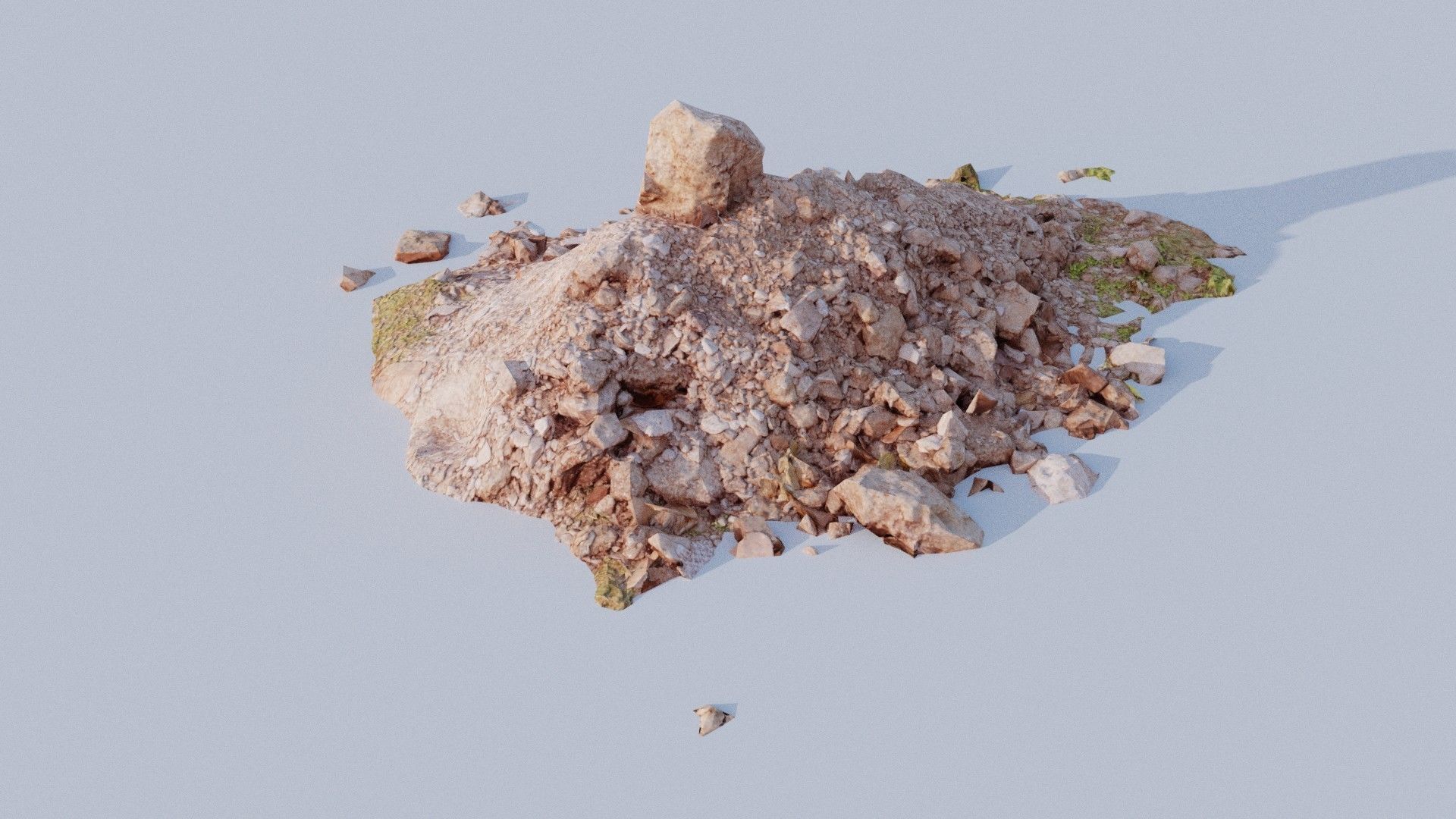 Scanned  pile of dirt game-ready Low-poly 3D model_0