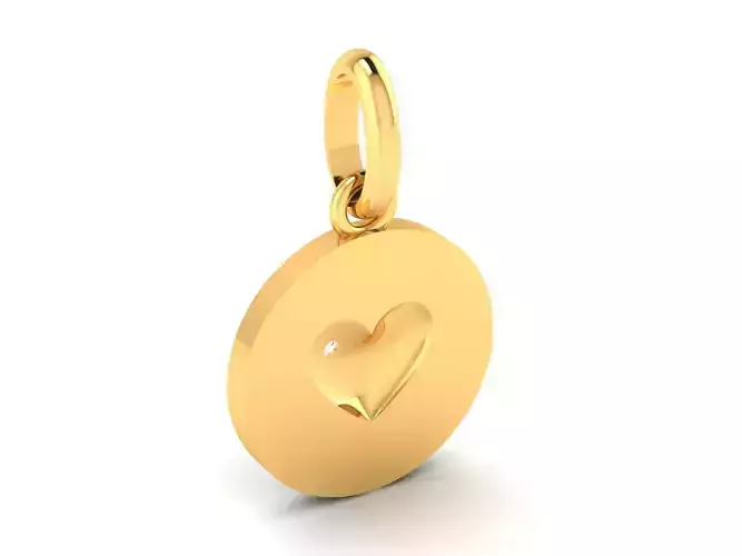 Women heart pendant 3dm render detail