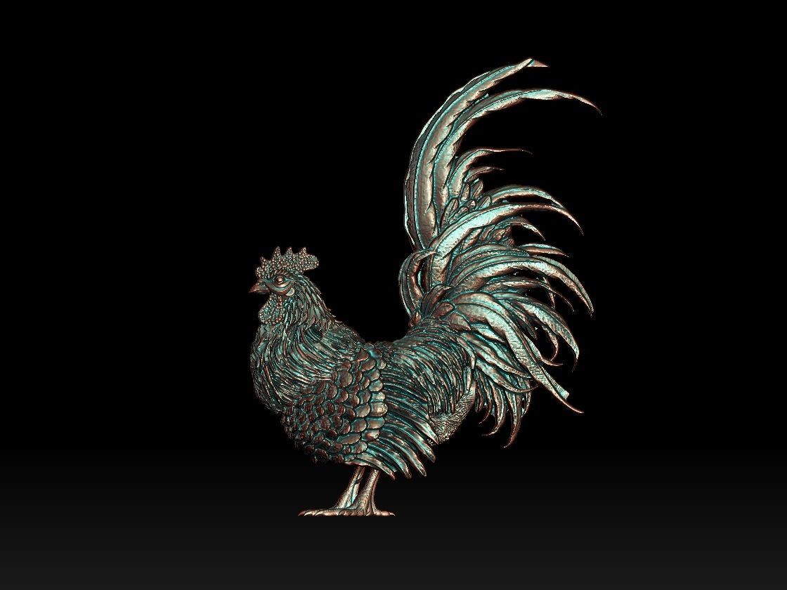 rooster statue 3D print model_9