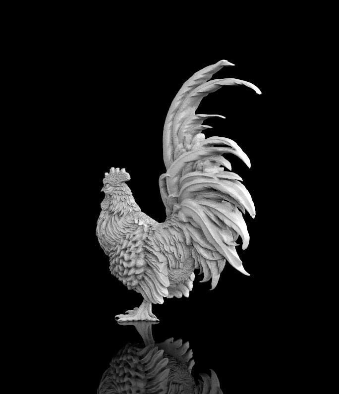 rooster statue 3D print model_2