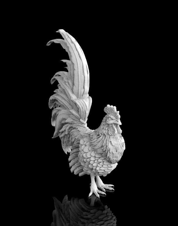 rooster statue 3D print model_1