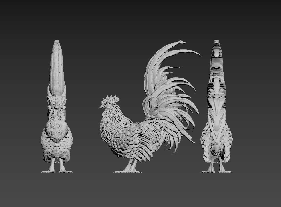 rooster statue 3D print model_4