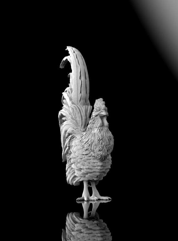 rooster statue 3D print model_3