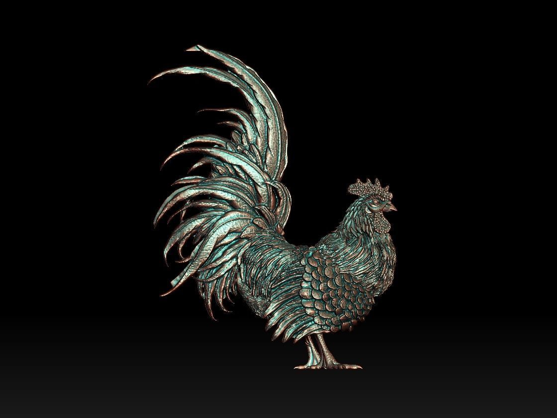 rooster statue 3D print model_16