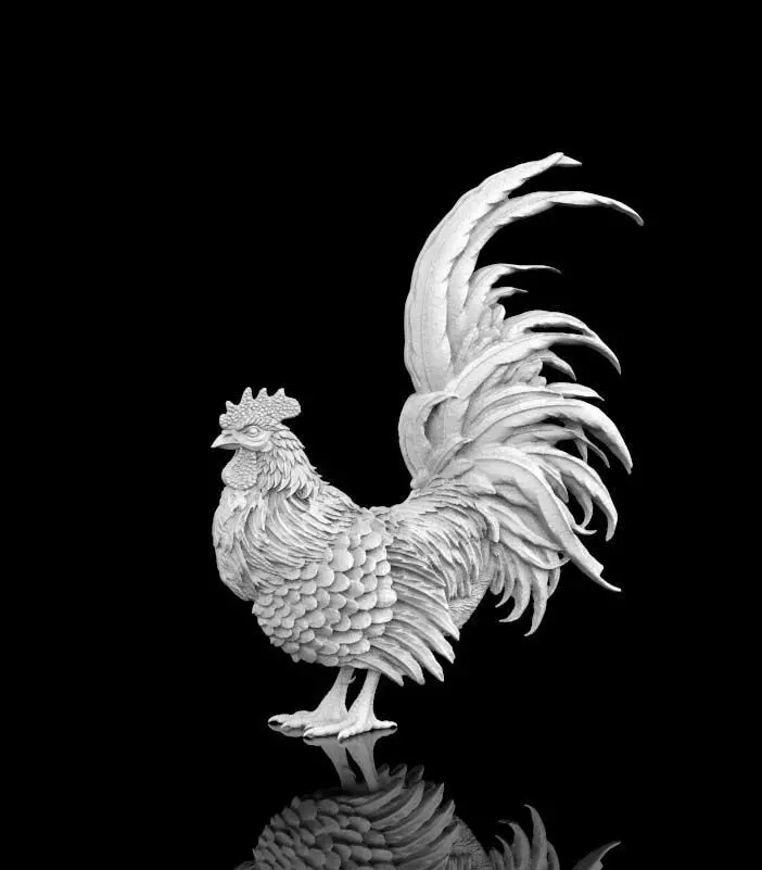 rooster statue 3D print model_0