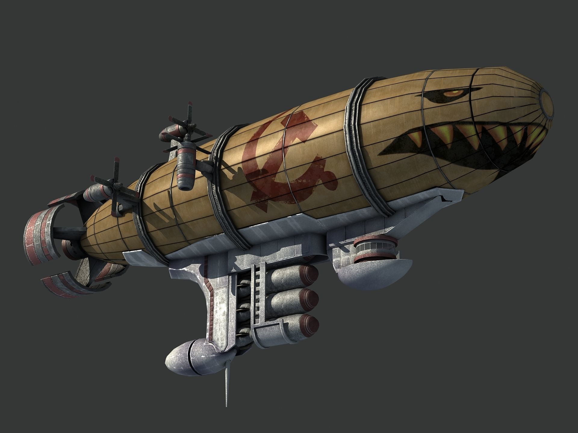 Red Alert Kirov Airship-1 Low-poly 3D model_13