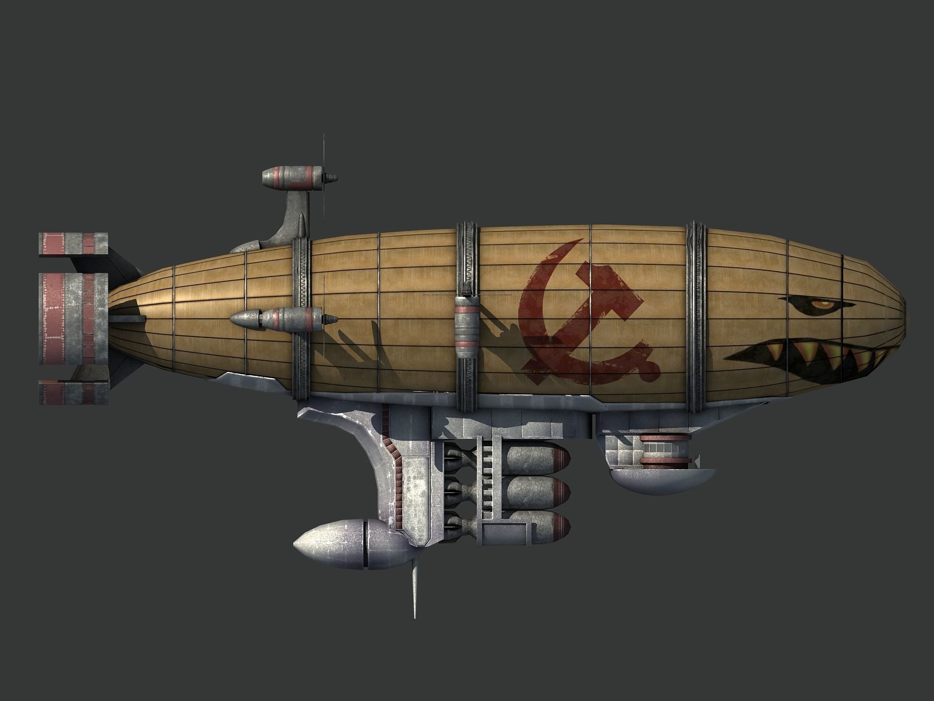 Red Alert Kirov Airship-1 Low-poly 3D model_10