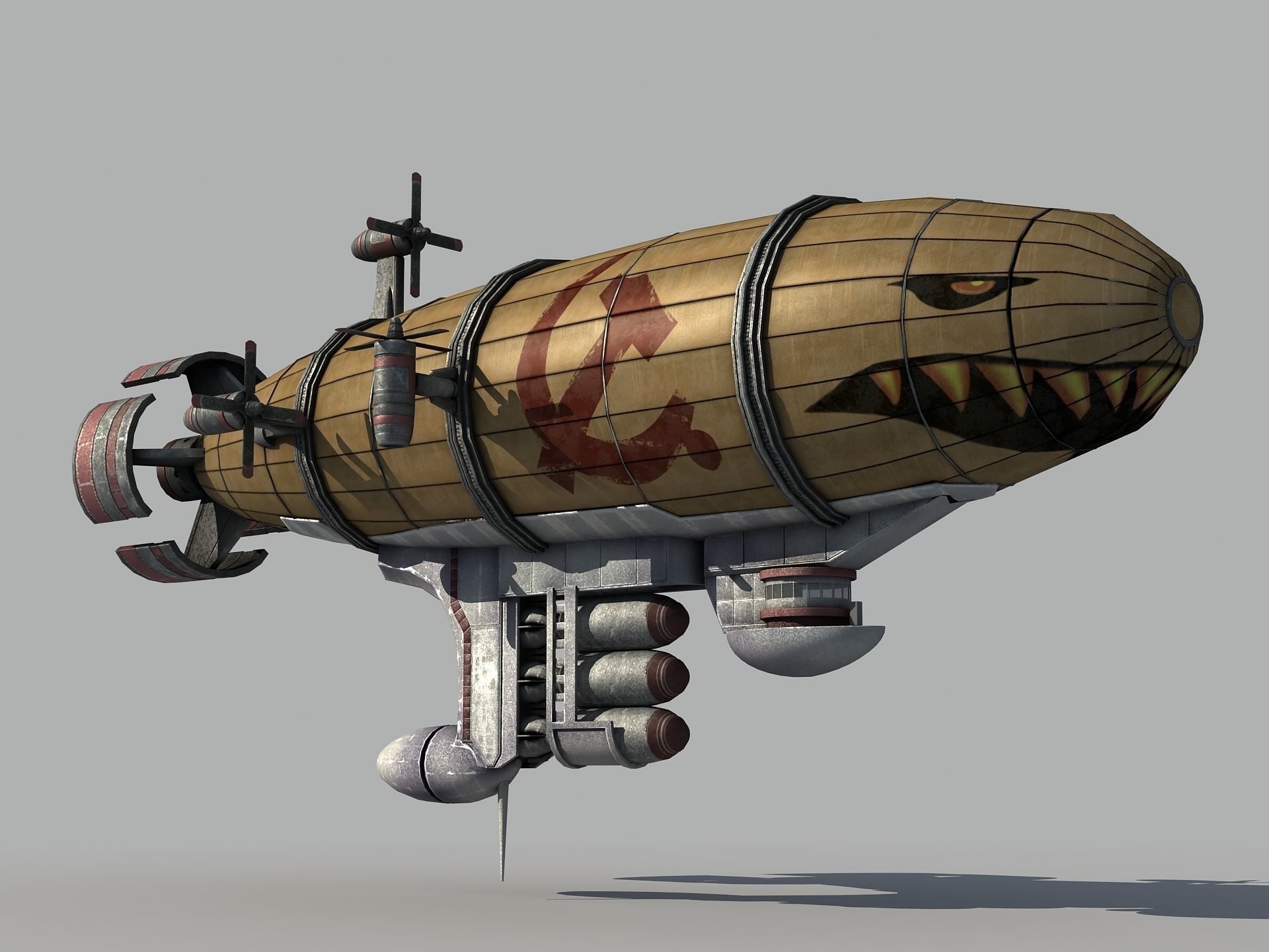 Red Alert Kirov Airship-1 Low-poly 3D model_7
