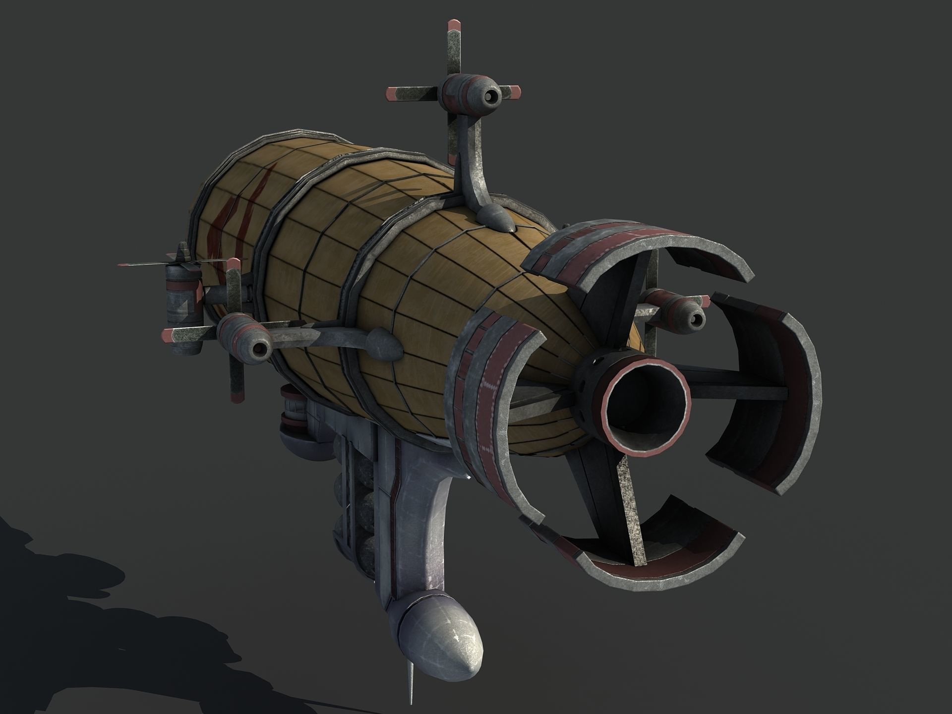 Red Alert Kirov Airship-1 Low-poly 3D model_5