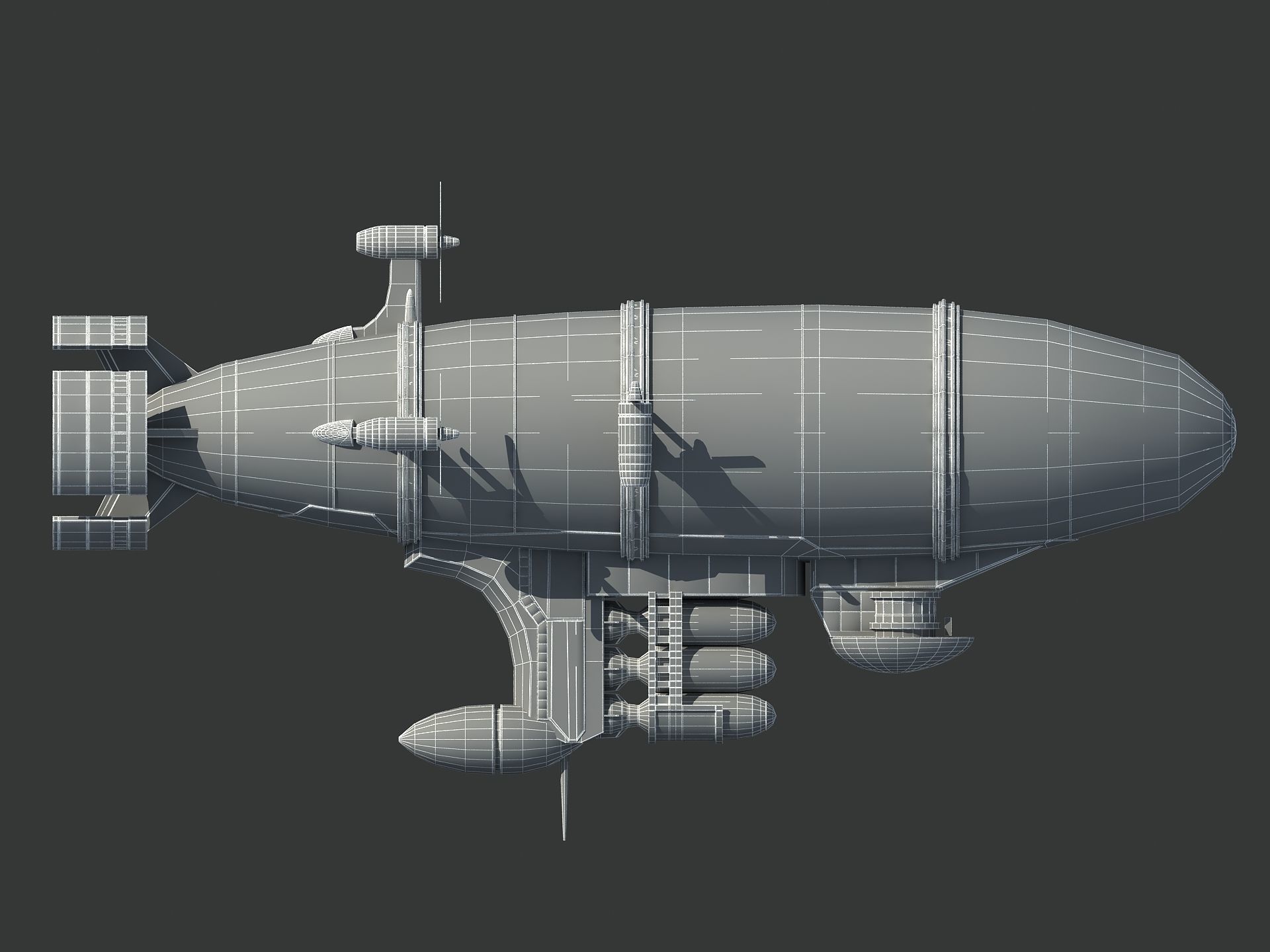 Red Alert Kirov Airship-1 Low-poly 3D model_9