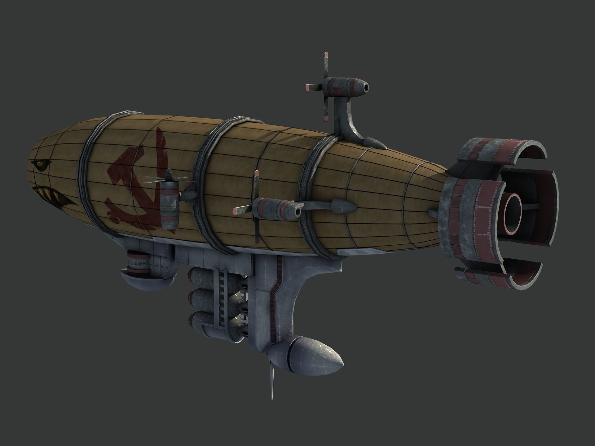 Red Alert Kirov Airship-1 Low-poly 3D model_15
