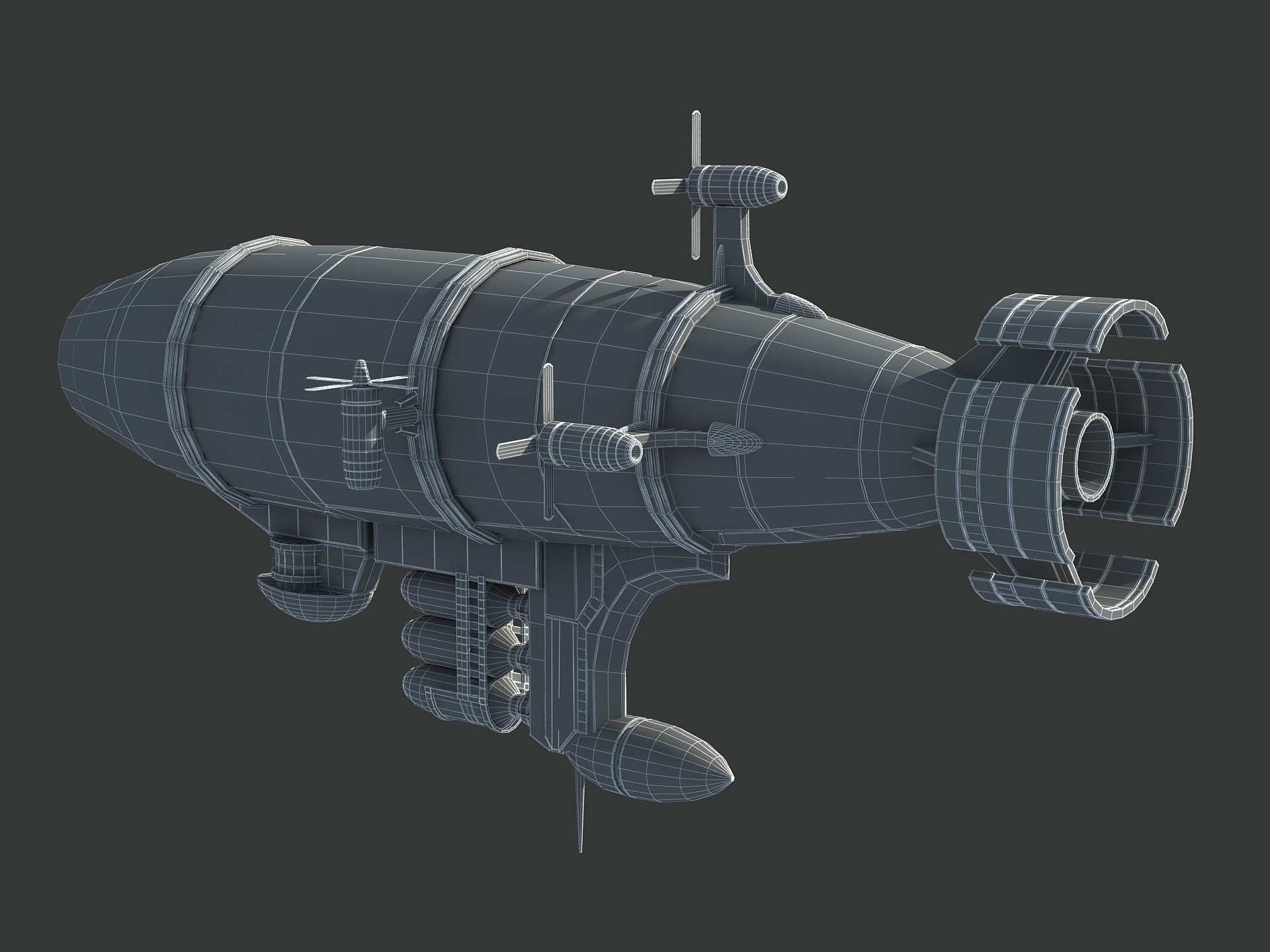Red Alert Kirov Airship-1 Low-poly 3D model_16